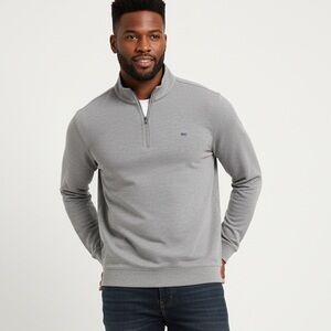 Vineyard Vines Gray Quarter-Zip Sweater